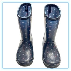 Carter's Kids Navy Blue Polka Dot Glitter Rain Boots Size 9M